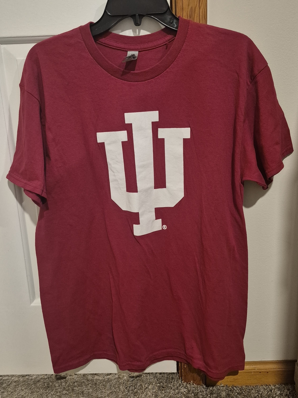 Men's  IU Short Sleeve Tee with White Logo